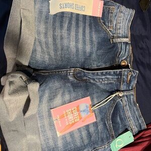 Washed Denim Cuffed Shorts